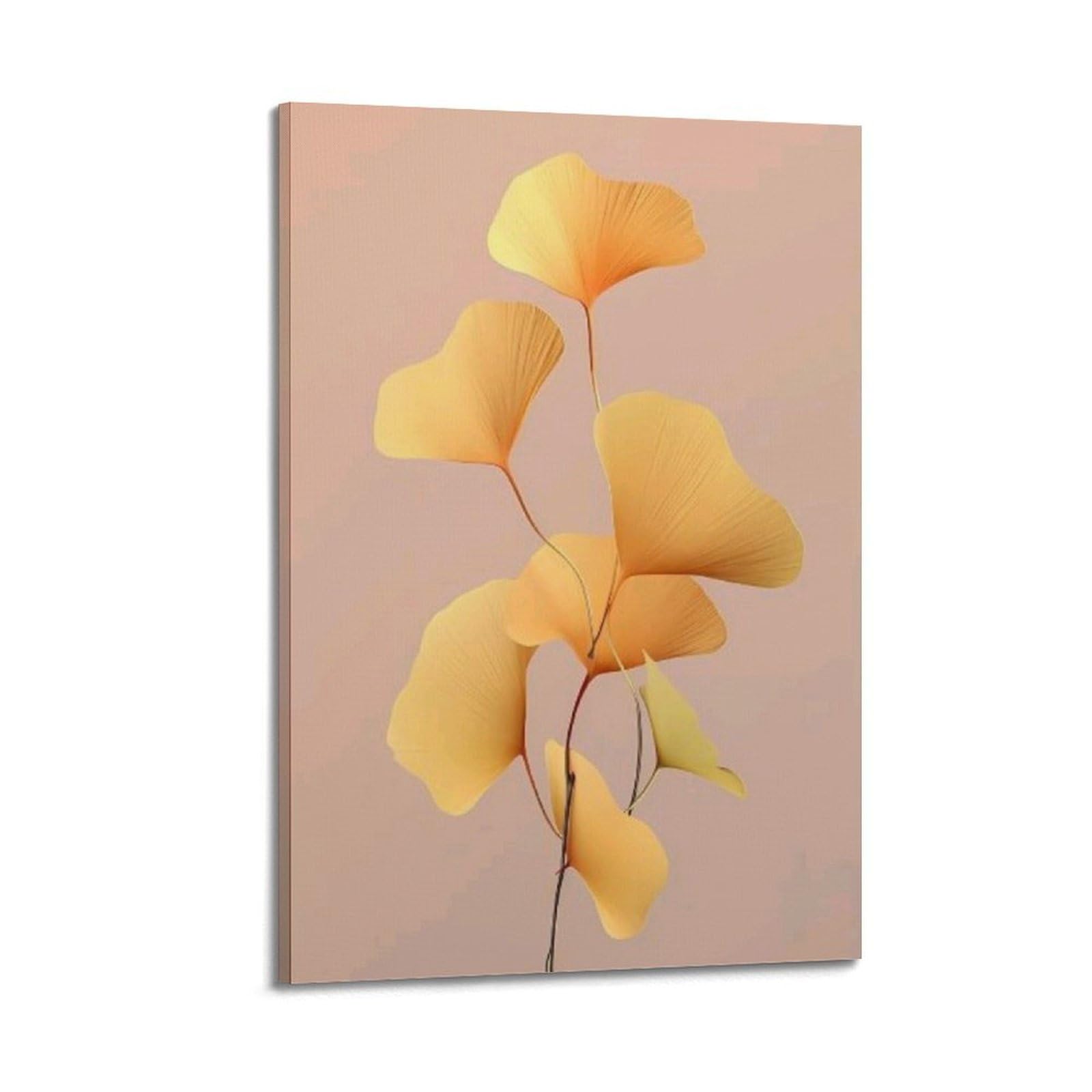Décoration murale ginkgo moderne dorée de 40x60cm pour salon - 6