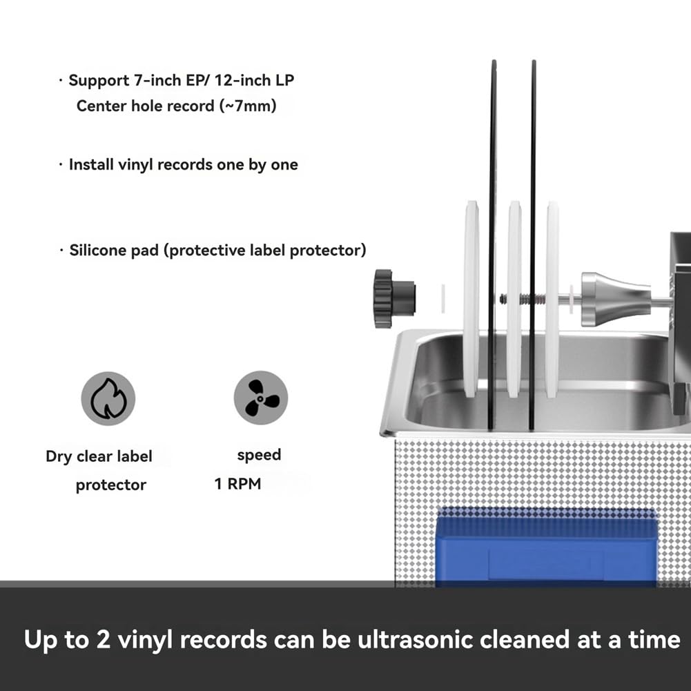 Supporto in lega di alluminio per dischi sonori in vinile disponibile per pulitore ultrasonico 7/12 LP EP Disc per oltre 6L bagno ad ultrasuoni spina UE