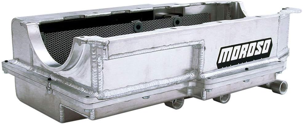 Moroso 21597 2 Piece Aluminum Dry Sump Oil Pan, Fits Big Block Chevy Donovan 500/700, DRCE2 Pattern, 3#12 Pick Ups
