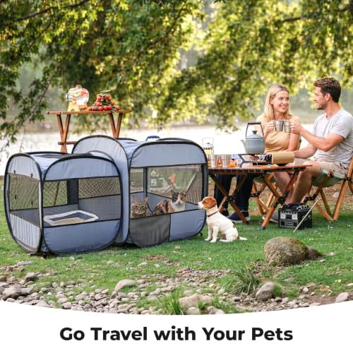Image of 2-in-1 Dog Playpen, Portable Cat Playpen, No Assembly Need