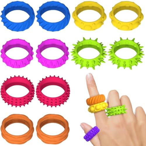 12 Pcs Fidegt Toys Sensory Rings Sensory Decompression Toy Anti-S...