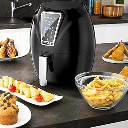Bakaji Heißluft-Fritteuse ohne Öl Airfryer 3,2 l Fritteuse kocht auf natürliche und gesunde Weise Leistung 1300 W mit Timer 30 Minuten und Temperatureinstellung 200 ° Digitales Touch-Display – Bild 7