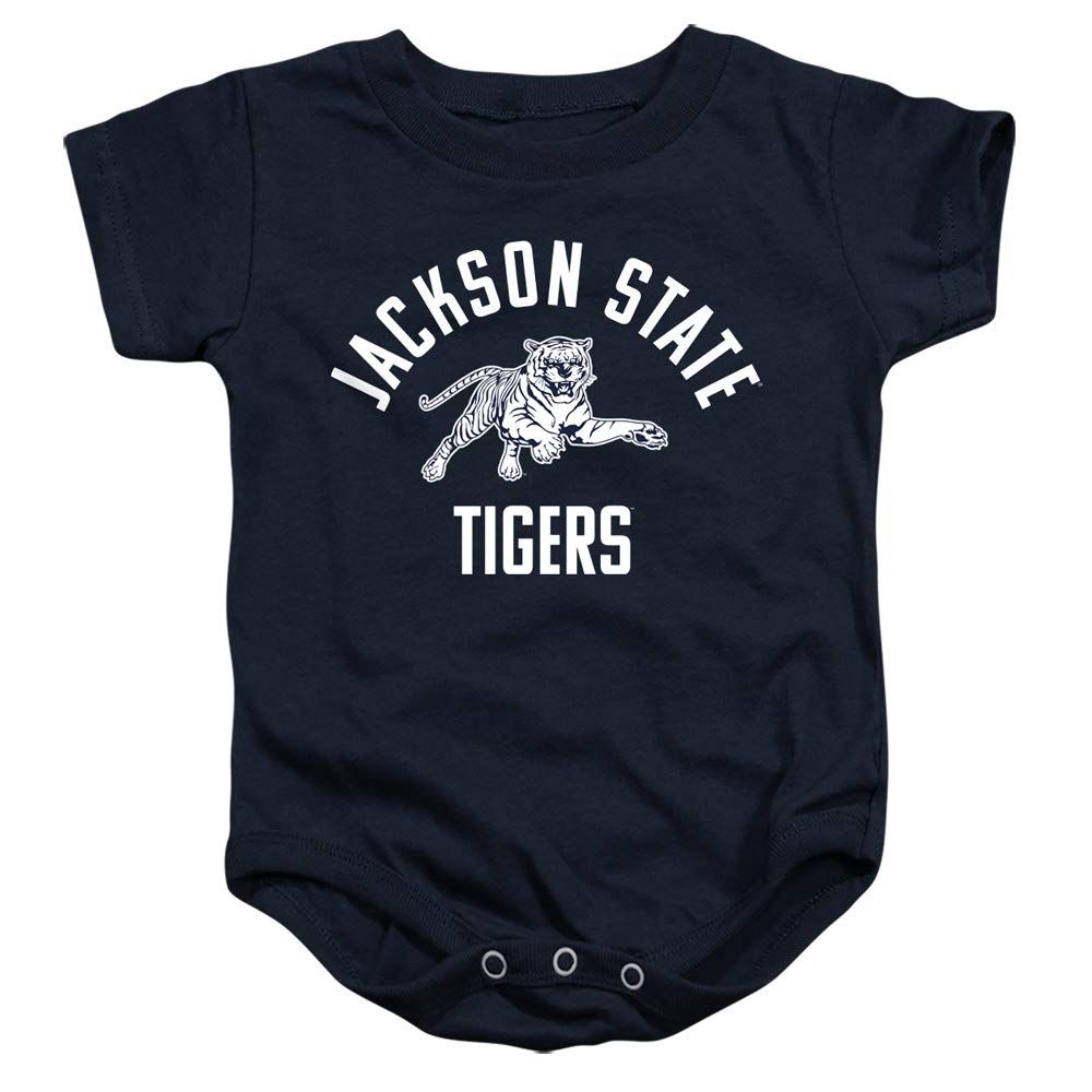 Jackson State University Official One Color Jsu Tigers Logo Unisex Infant Snap Suit for Baby, Navy, Small (6 Months)