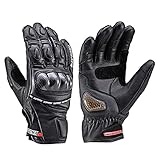 デイトナ(Daytona) バイク グローブ 革(ヤギ革) 春夏秋冬 カーボンプロテクター スマホ対応 オールスポーツ ショートグローブ HBG-036 ブラック Lサイズ 99225