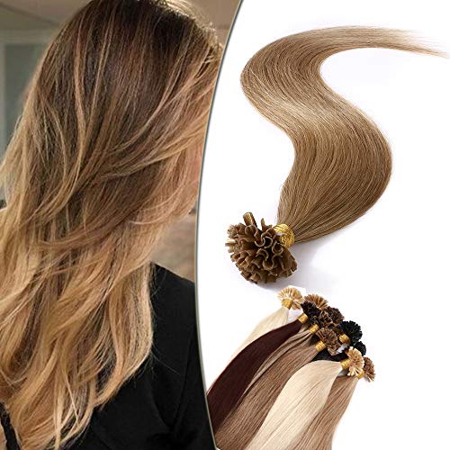 SEGO Extension Kératine Cheveux Naturel Blonde - Extensions de Cheveux Keratine Blond Extensions Kératine 1g * 50 Pièces - Extension Cheveux Naturelle...