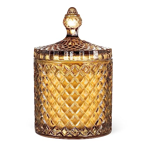 Large Wood Wick Jasmine Magnolia Scented Candles,Soy Wax Candle for Home Scented,Long Burning time and Large Glass Jar Candle, Luxury Candle Gift for Women & Men,14.8 oz