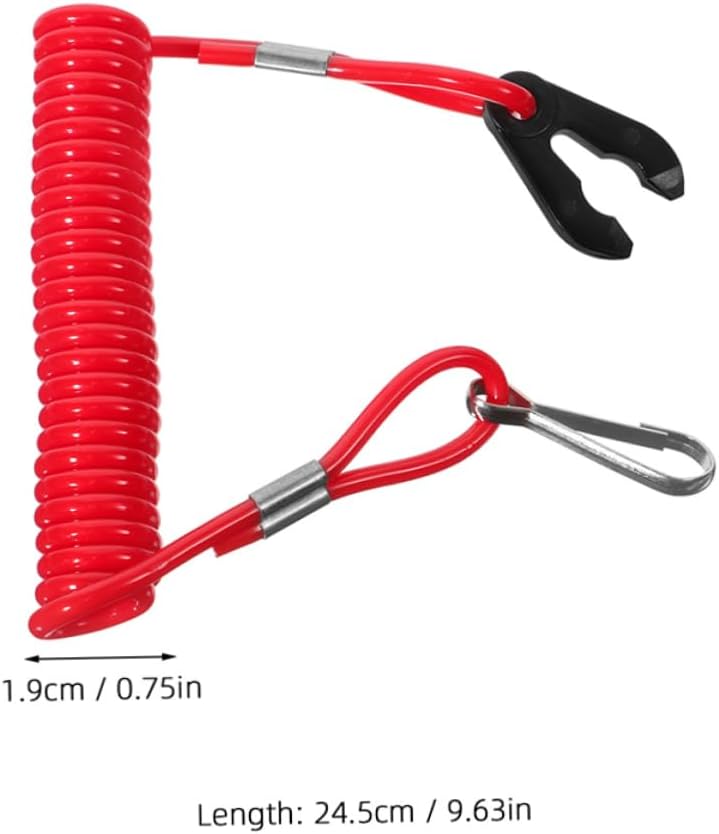 5pcs Boat Emergency Lanyard Safety Tether Cord for Motor Engine Red Rope for Safety