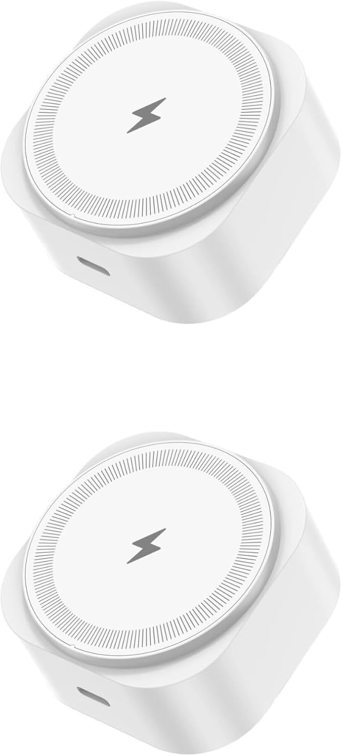 Magnetic Wireless Charger, MagSafe Compatible Qi2 Certified 15W Fast Charging Wall Outlet Mounted for iPhone 17/16/15/14/13/12 Series, Cable-Free, White