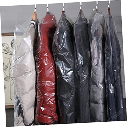 Cabilock 60 Pcs Disposable Clothing Bags Waterproof Dry Cleaning Garment Covers for Suits Dresses and Coats Sturdy Plastic Dustproof Clothes Cover for Home and Travel3