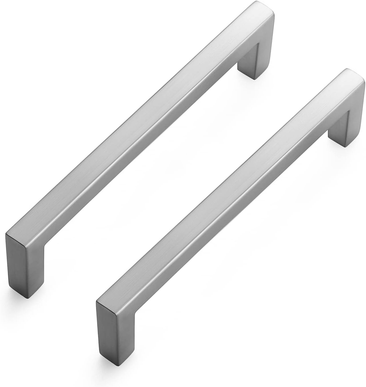 Ravinte 25 Pack Solid 5 Inch Center to Center Slim Square Bar Drawer Handles and Pulls - Satin Nickel Kitchen Cabinet Hardware 25 Satin Nickel
