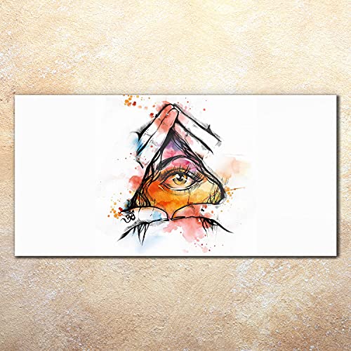 Image sur verre 140x70cm salon eye tattoo art tableau mural
