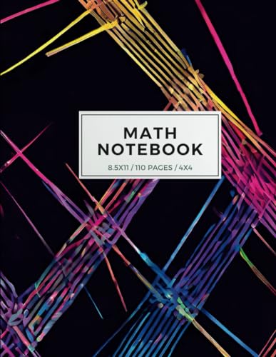 4x4 Graph Paper Notebook, Abstract Themed Cover: Grid Paper for Math and Science for Students, Quad Ruled (110 Pages, 8.5x11 inches)