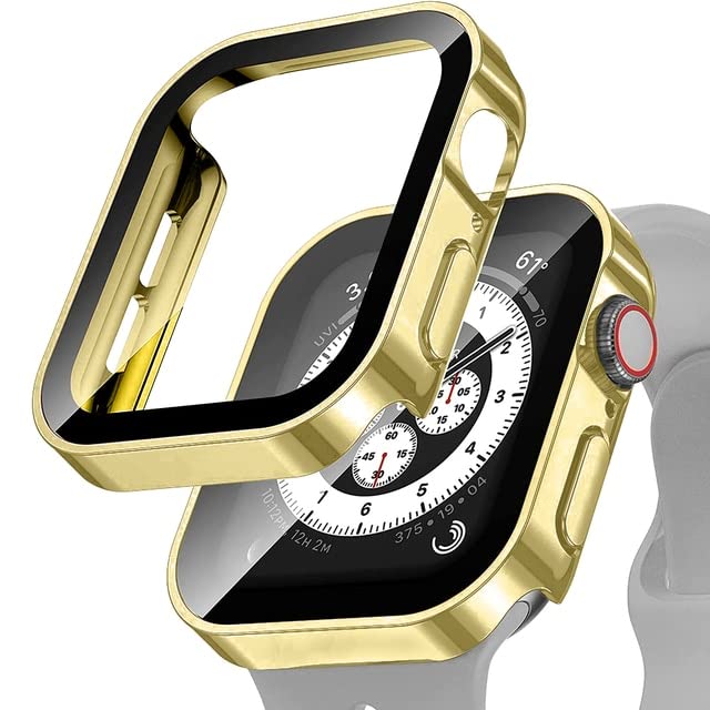 Coque Apple Watch 44 mm or de finition premium avec verre trempé intégré