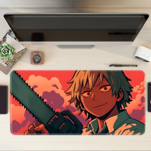 Image of Anime Theme Printed XL Extended Stich Edge Mousead | Smooth Surface Gaming Mousepad with Anti-Slip Rubber Base | 3mm Thick - 11 x 23 Inch ((P98))
