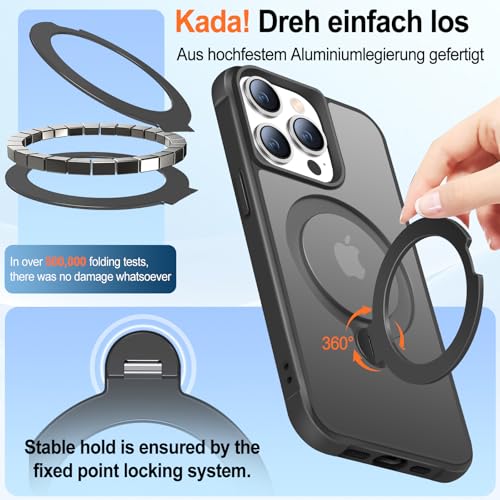 Coque iPhone 15 Pro Max anti-empreintes avec support pour éviter les chutes