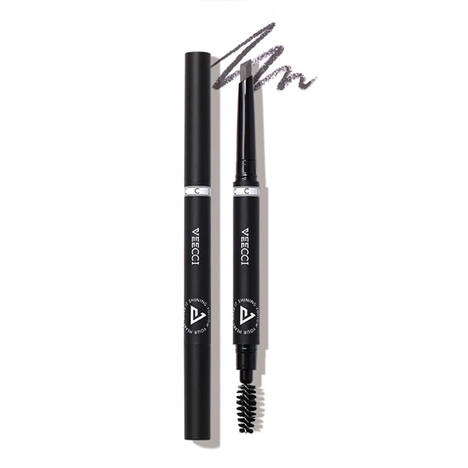 VEECCI Diamond Eyebrow Pencil, Long Lasting & Smudge-proof, Dual-Ended with Soft Brush