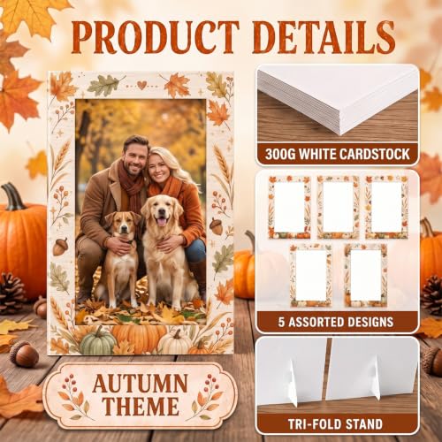 Image of AmazingSpark 50 Pack Fall Picture Frames Bulk Paper Photo Frame