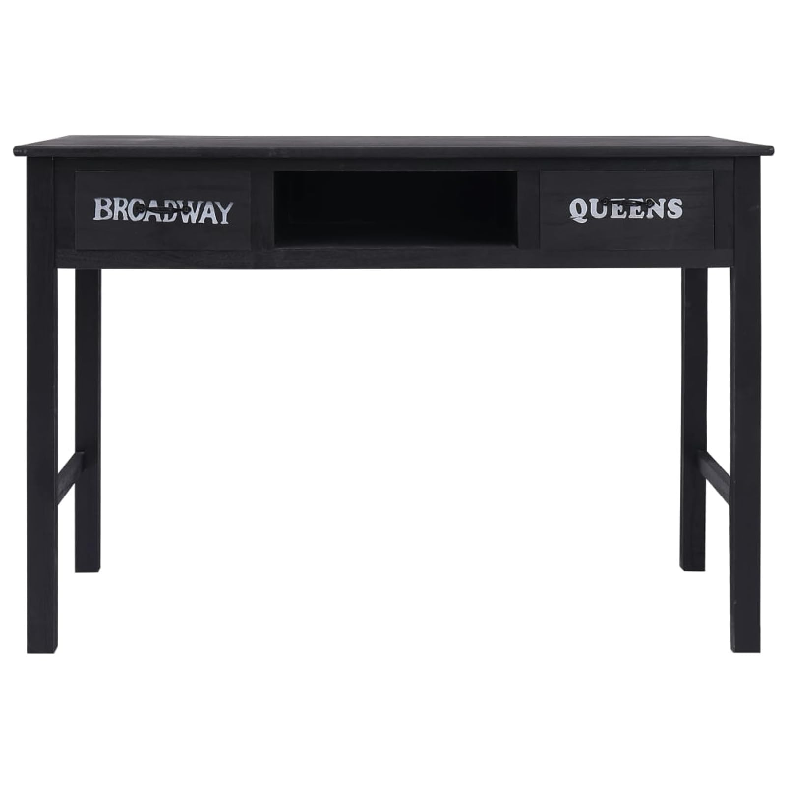 Homgoday Mesa Consola de Madera Negra 110x45x76 cm Mesas auxiliares de salón,Mesa Consola Recibidor Mueble de Entrada Estrecha Clásica
