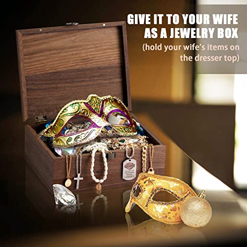 Eduromi Walnut Wooden Memory Keepsake Box With Hinged Lid And Latch For Precious Items, Decorative Storage Box Store Jewelry Toys Keepsakes Photos Gift Boxes #TOP4