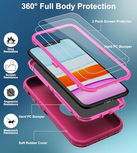 Image of for iPhone 11 Case, with Screen Protector Heavy Duty Drop Protection, Full Body Rugged Shockproof Dustproof Protective Phone Cover for Apple iPhone 11