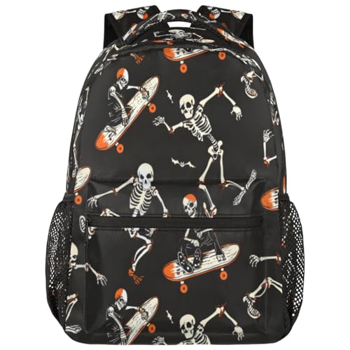 Halloween Skull Backpacks for Boys Girls Kids Funny Soprt Skuu Lightweight 16 Inch School Backpack Laptop College Bookbag Travel Casual Daypack Hiking Camping Computer Rucksack Medium4