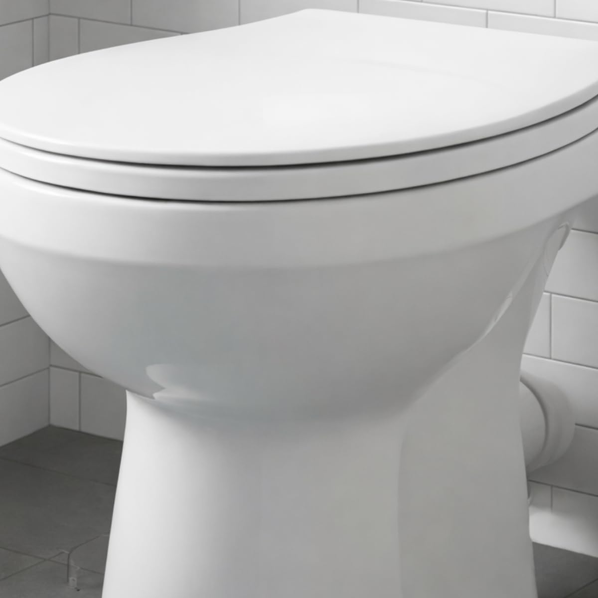 Vaso WC a Terra in Ceramica Bianca Lucida con Doppio Foro di Scarico e Brida di Risciacquo