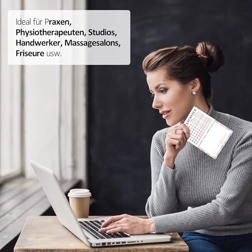BIROYAL Terminzettel Praxis | 12 x Terminblock | ​Terminblöcke mit 600 Terminzetteln | DIN-A7 Terminzettel 7 Termine pro Zettel für Ärzte, Heilpraktiker, Physio, Massage, Studios, Kosmetik