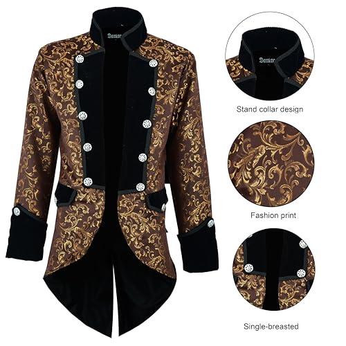 Prime Quality Mens Steampunk EMO Tailcoat Jacket Velvet Gothic VTG Victorian/Tail Coat/USA Sizes4