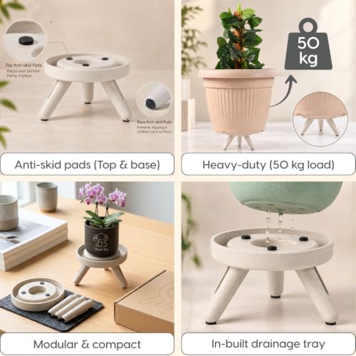 Image of Eha Earth Friendly Plant Stand | Heavy Duty Flower Pot Stand | Pack of 6