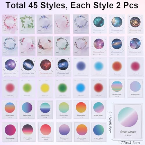 CRASPIRE 90Pcs 4 Styles Wax Seal Stamp Illustrated Card Wreaths Starry Sky Multi-Color Storage Paper Sealing Wax Stamps Storage Collection Label Card Wax Seal Accessories Tools - Image 2