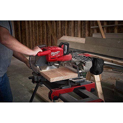 Milwaukee M18 18-Volt FUEL Lithium-Ion Brushless Cordless 10 in. Dual Bevel Sliding Compound Miter Saw Kit w/ Free 9AH Battery | Great Addition for Your Carpentry Workshop or Machine Shop thumbnail 4