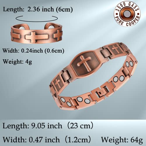 Vicmag Men Copper Bracelet Double Row 100% Solid Pure Copper Jewelry Gift With Adjustment Tool #TOP1
