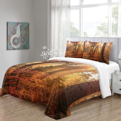 Parure de lit paysage naturel en microfibre douce avec fermeture éclair