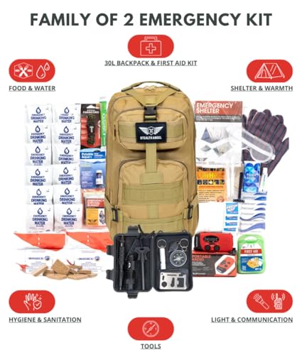 Stealth Angel Survival - 72 Hour Family Emergency Kit - 1-5 Person Survival Bag for Earthquakes, Hurricanes, and Other Natural Disasters