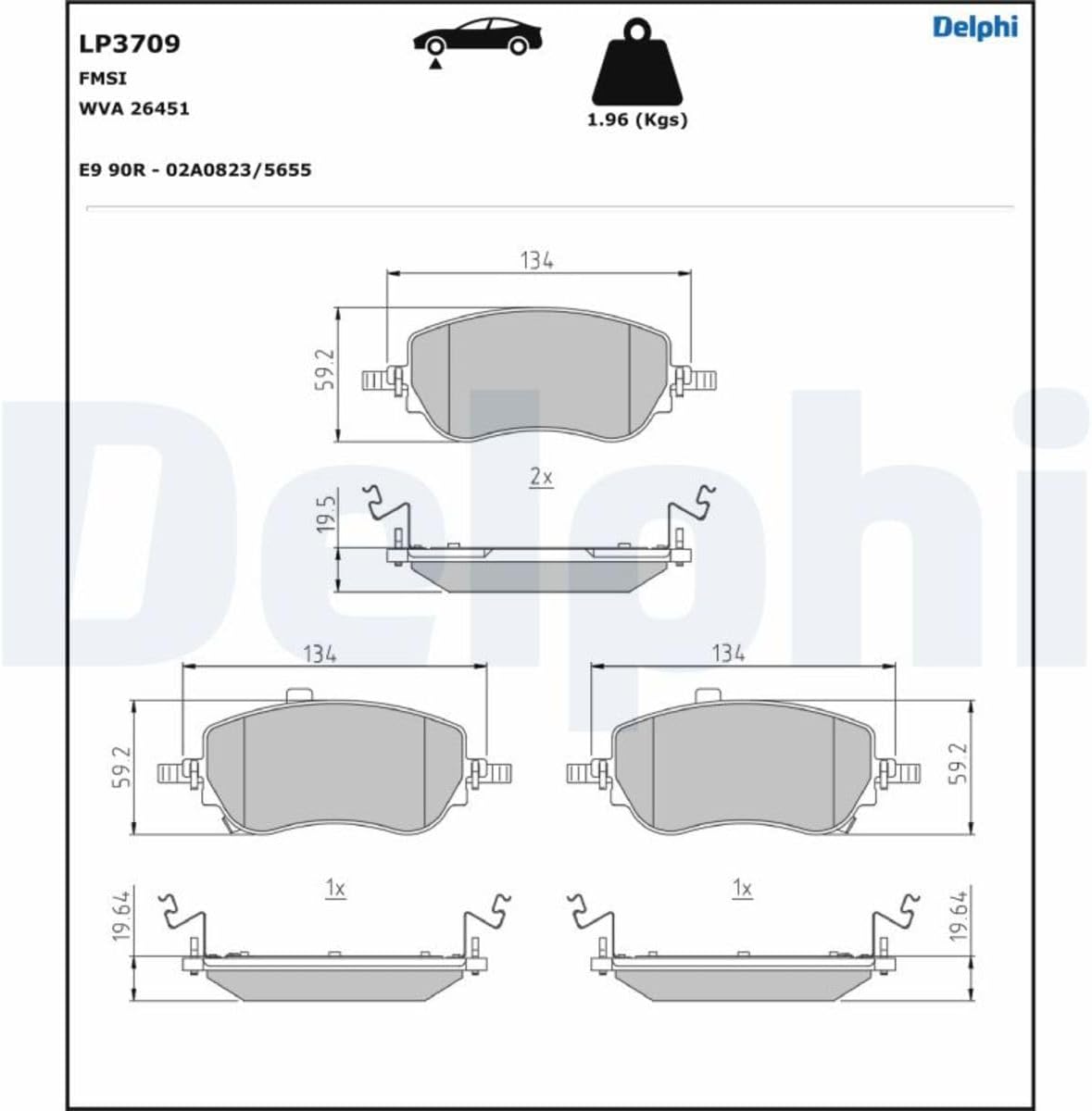 DELPHI Fren Balata Ön Fiat Egea 2020 / Egea Cross 2021 LP3709