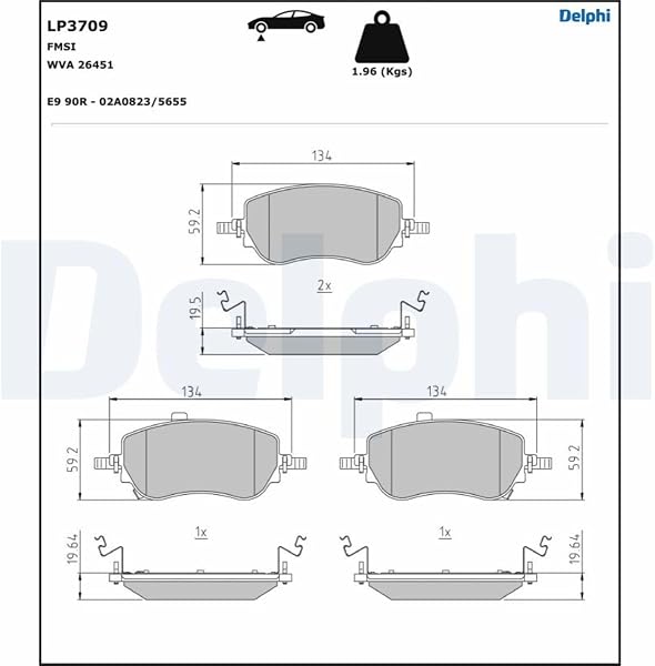 Delphi Fren Balata Ön Fiat Egea 2020 / Egea Cross 2021 LP3709