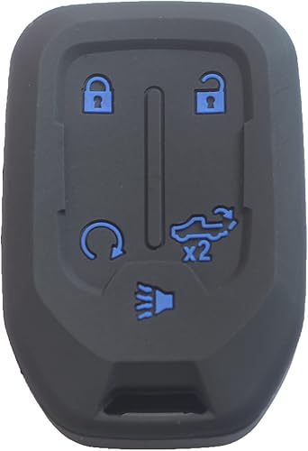 Miniatura 10 de 2 fundas de silicona de goma con 4 botones para llavero inteligente, protector de piel sin llave con llavero compatible con Chevrolet Chevy