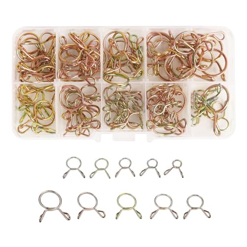 Rybtd Collier Durite Essence 100 Pièces Clip à Ressort M5-14 Pour Tuyau d'Air, de Carburant, en Silicone, d'Aspiration