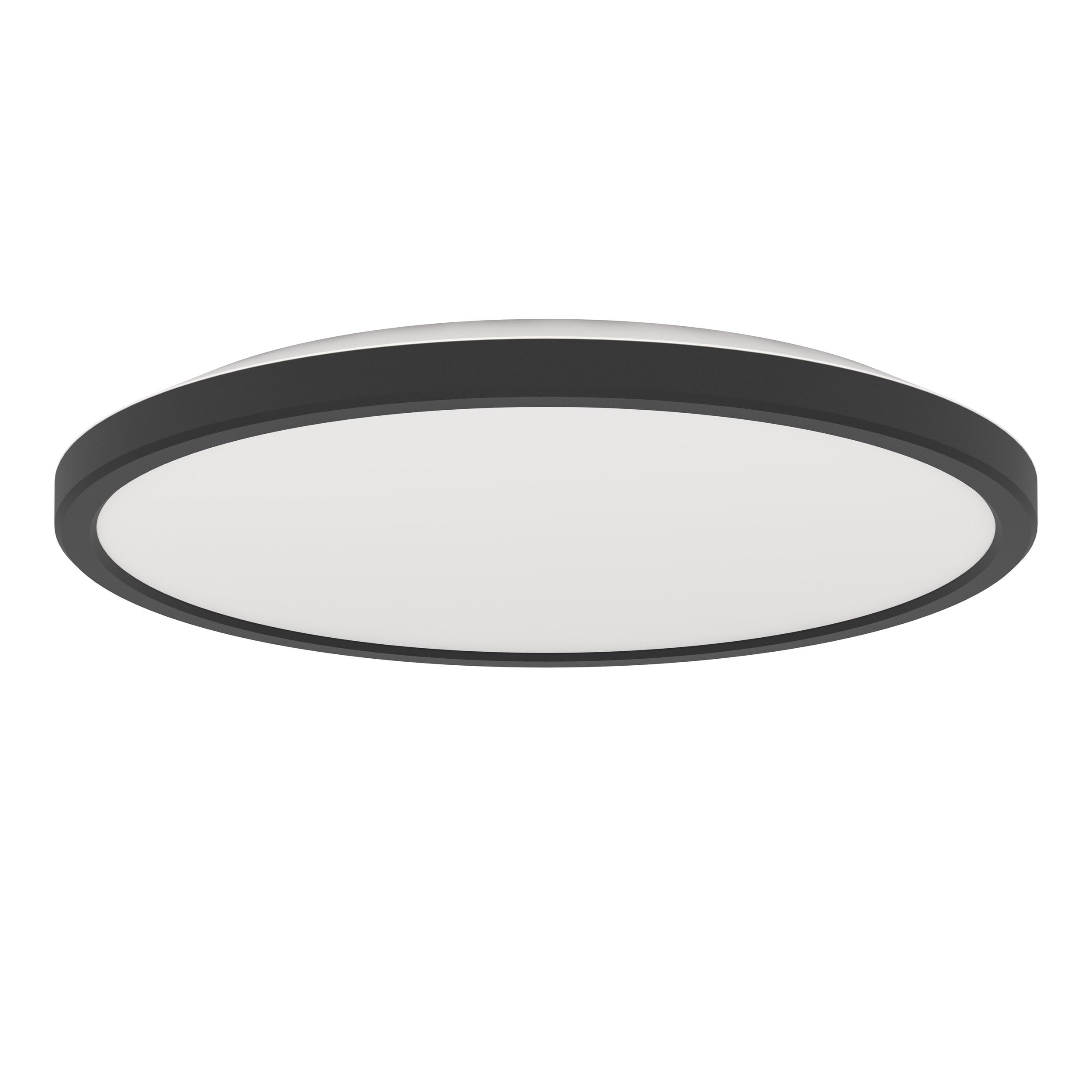 EGLO LED Deckenleuchte Rovito, runde Badezimmer Deckenlampe | Badlampe Decke aus Kunststoff in Schwarz und Weiß, Deckenbeleuchtung warmweiß-kaltweiß, IP44, Ø 30 cm