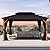 PURPLE LEAF 10' X 14' Hardtop Gazebo with Storage Box Outdoor Wood Grain Aluminum Frame Galvanized Steel Double Roof Gazebos with Netting and Curtains for Patio Deck Backyard Garden