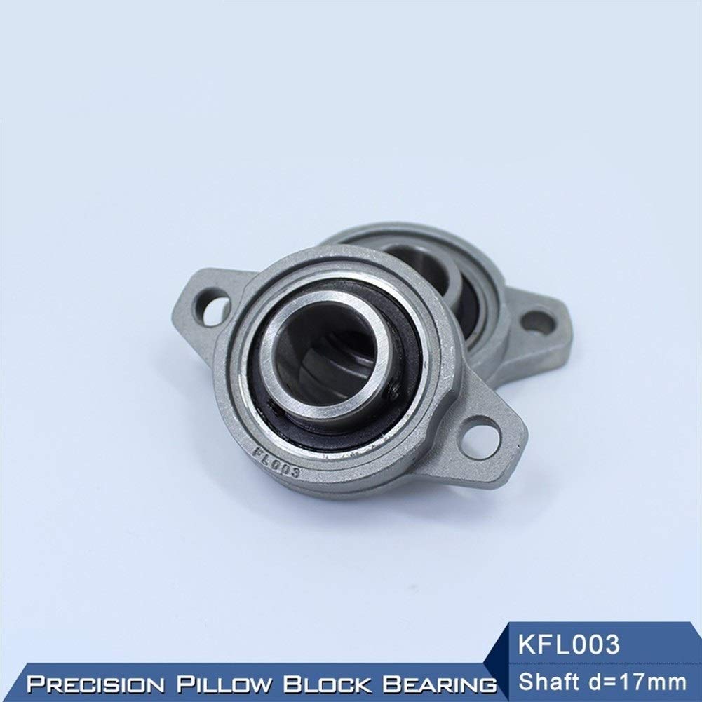 DOLUNTO KFL003 montada en cojinete de 17 mm Diámetro del Eje KFL de aleación de Zinc Almohada Bloque Vivienda Brida Suelta Rodamientos KFL003 FL003 (4pcs)