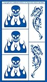 Armour Etch Stencil  Rub N Etch Stencil, Skulls with Flames, 5-Inch by 8-Inch