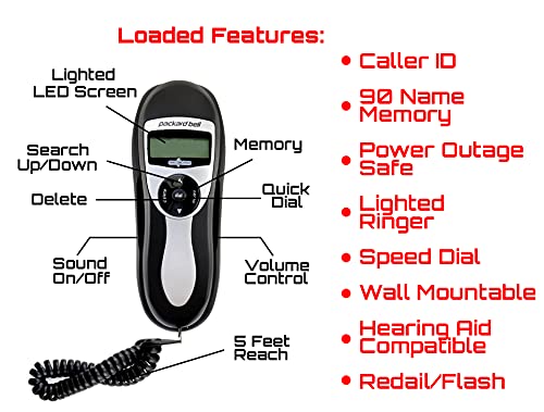 Teléfono alámbrico Packard Bell con identificación de llamadas miniatura 2