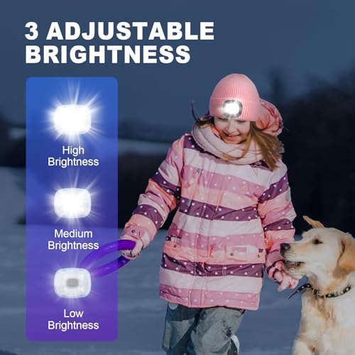 MELASA LED Beanie for Kids, USB Rechargeable Hand Free Hat with Light Winter Night Gifts for Kids Boys Girls in Dark Outdoor2