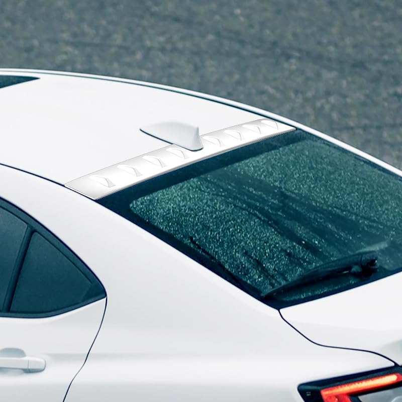 Stay-Tuned Vortex Shark Fin Rear Roof Window Visor Spoiler Wing Compatible with 2022-2024 Subaru WRX, Car Exterior Accessories, Auto Body Kit Replacement Part (Pearl White)