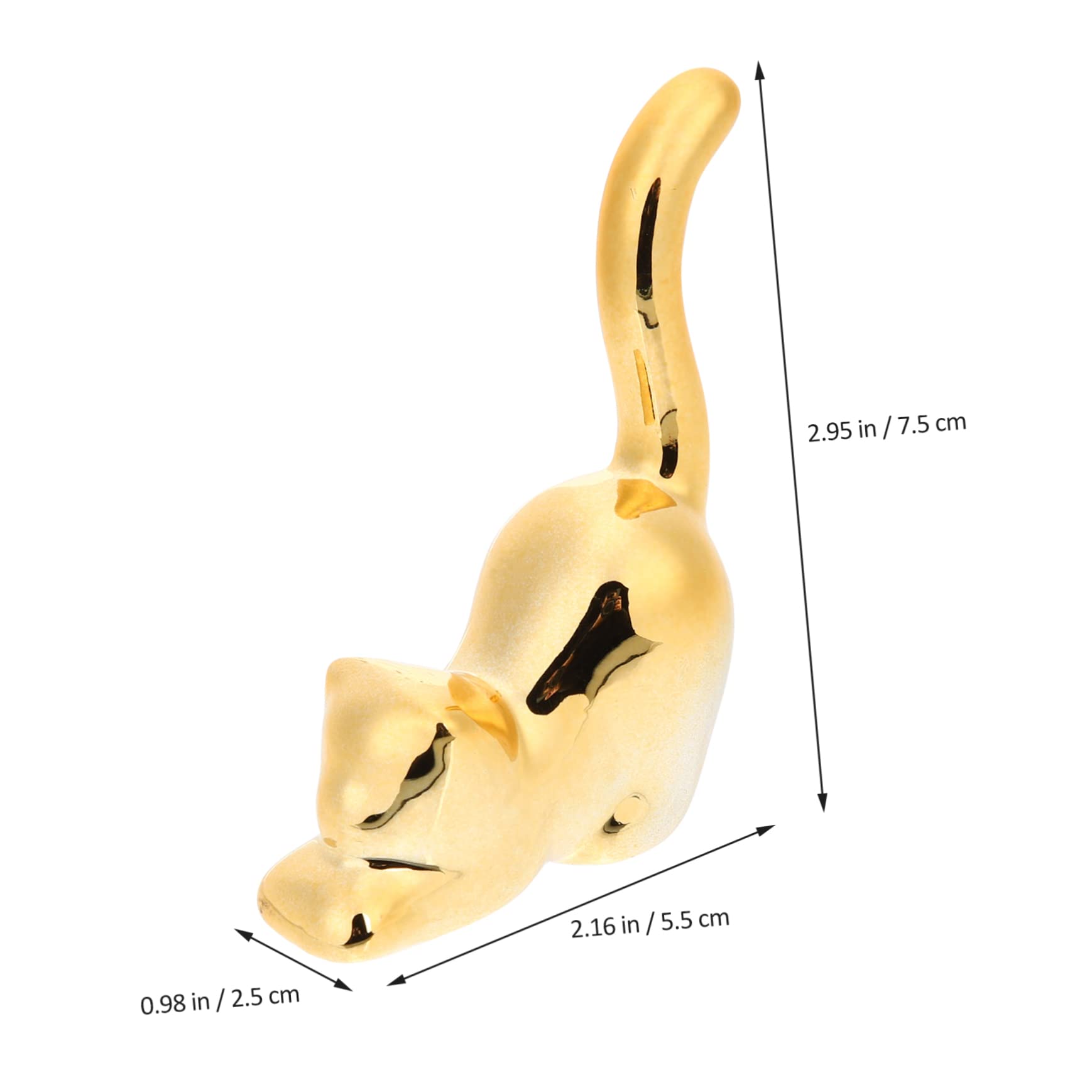 OUNONA 5 Stück Ringhalter Katze Goldfarbig Schmuck Organizer für Ringe Eleganter Ringständer mit Stabilem Fuß für Schmuckaufbewahrung Kawaii Deko für Damen und Mädchen