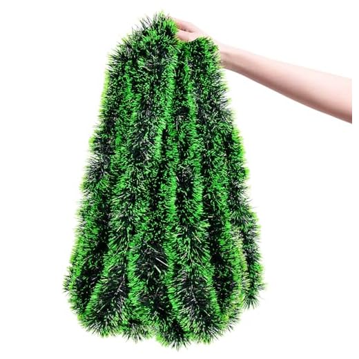 Guirlande de Noël épaisse de 10 m - Guirlande de Noël pour décorations de sapin de Noël - Vert