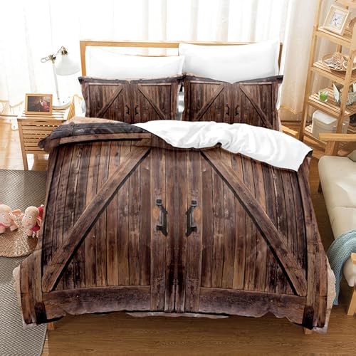 Décor chambre vintage occidental avec ensemble de couette en bois rétro - 4