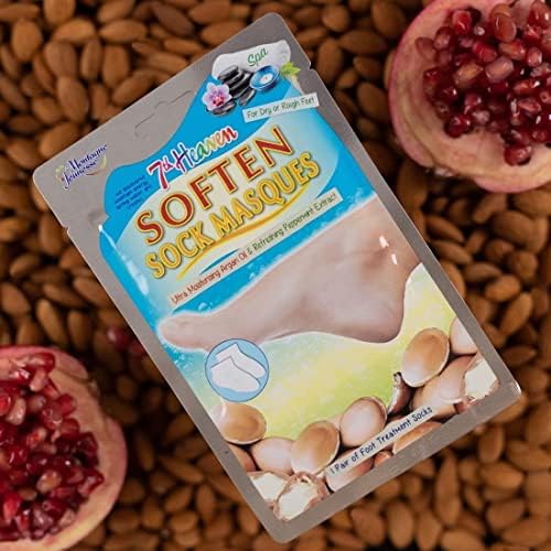 7th Heaven Spa Softening Sock Mask Multipack (Pack of 3) with Moisturising Argan Oil to Repair Dry, Rough and Cracked Feet