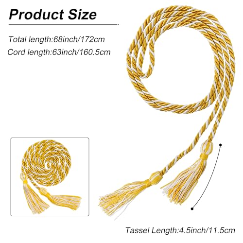 Image of GraduationMall Graduation Honor Cord 68 inch GoldWhite